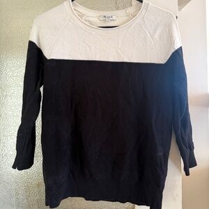 Madewell | Black & White Colorblock Reverse Knit Sweater | Size S